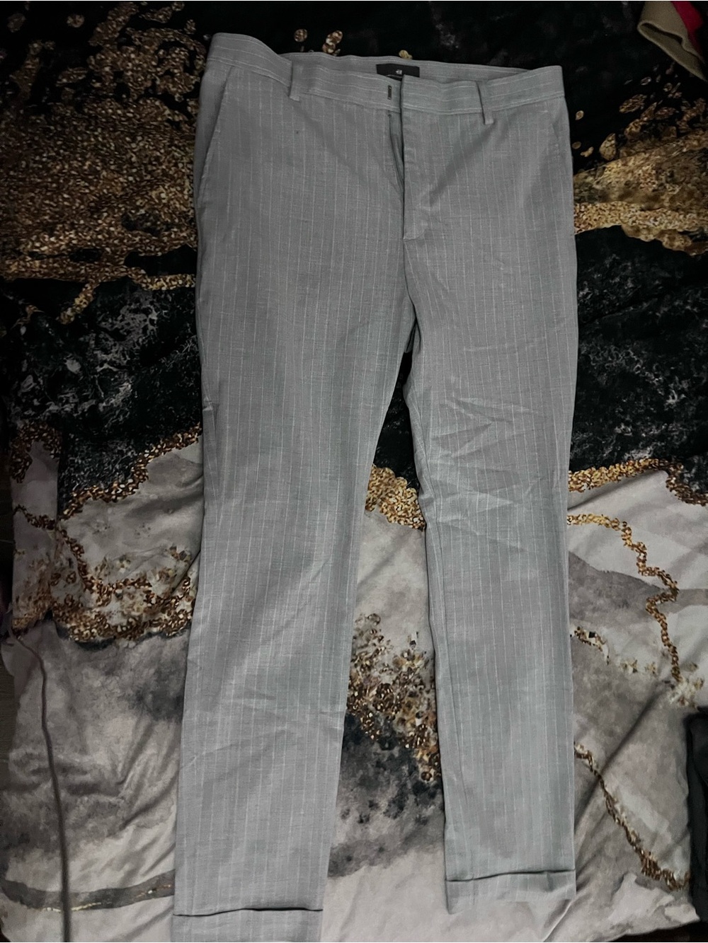 H&M Light Gray Pinstripe Men's Dress Pants